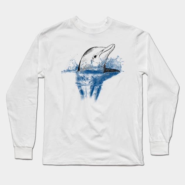 Blue Whale Long Sleeve T-Shirt by Afe